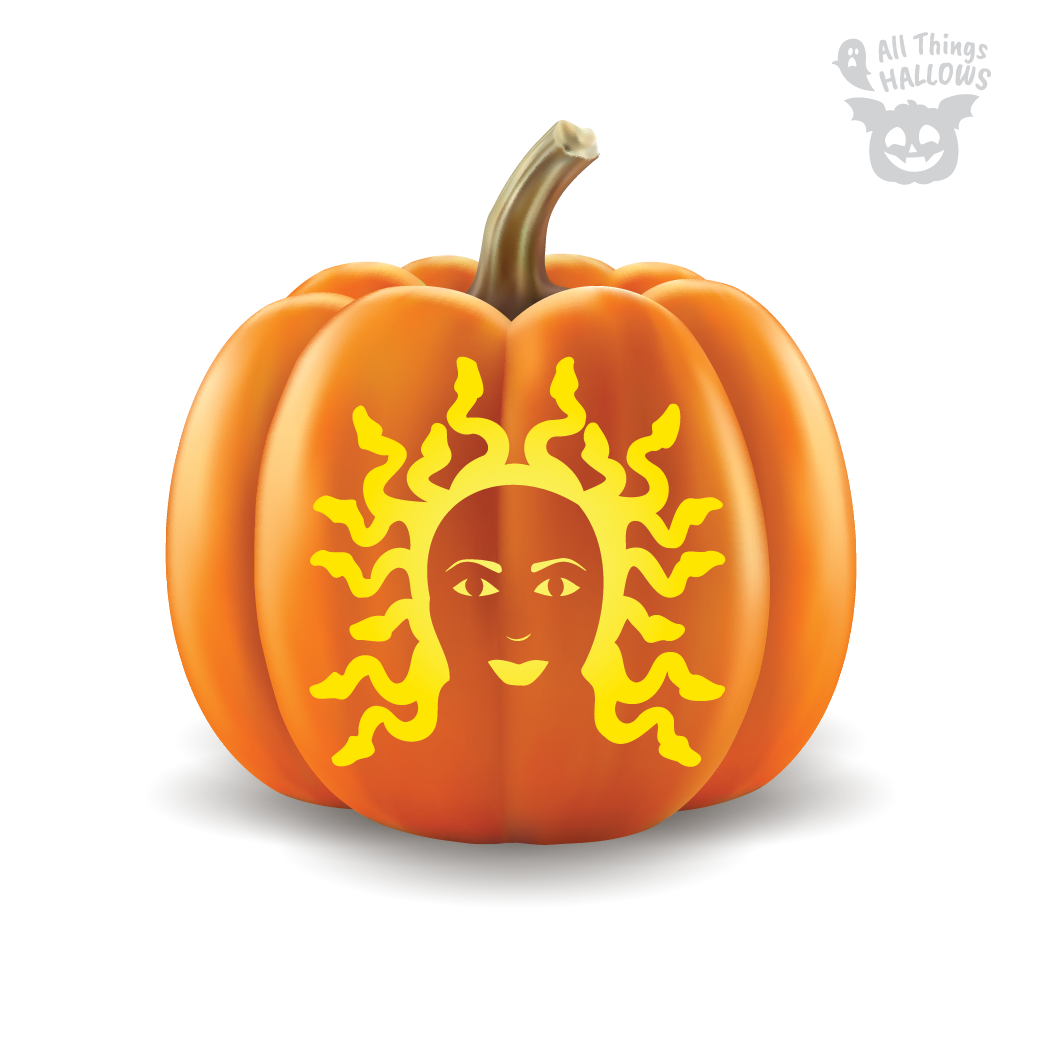 Medusa Pumpkin Stencil