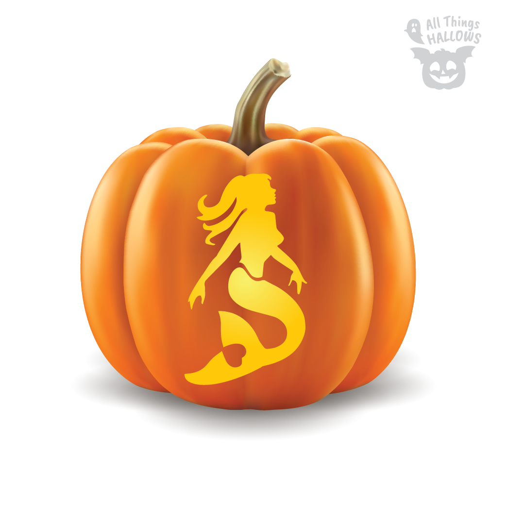 Mermaid Pumpkin Stencil