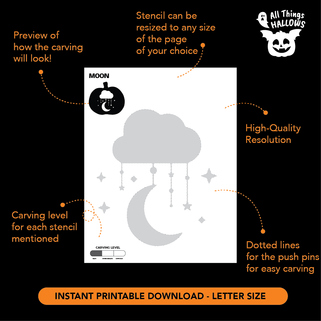 Moon Pumpkin Stencil