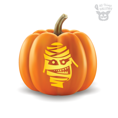 Mummy Face Pumpkin Stencil