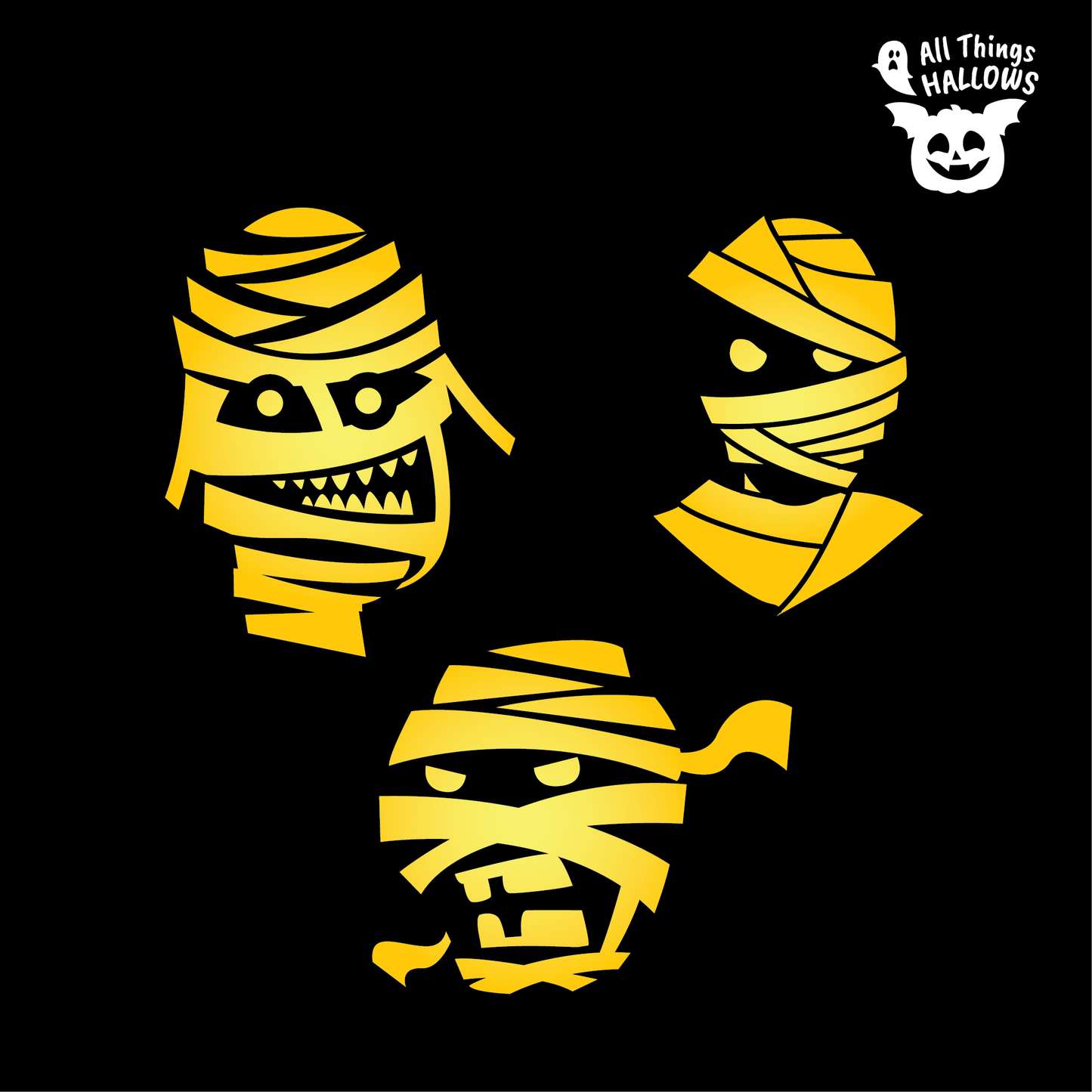 Mummy Face Pumpkin Stencil