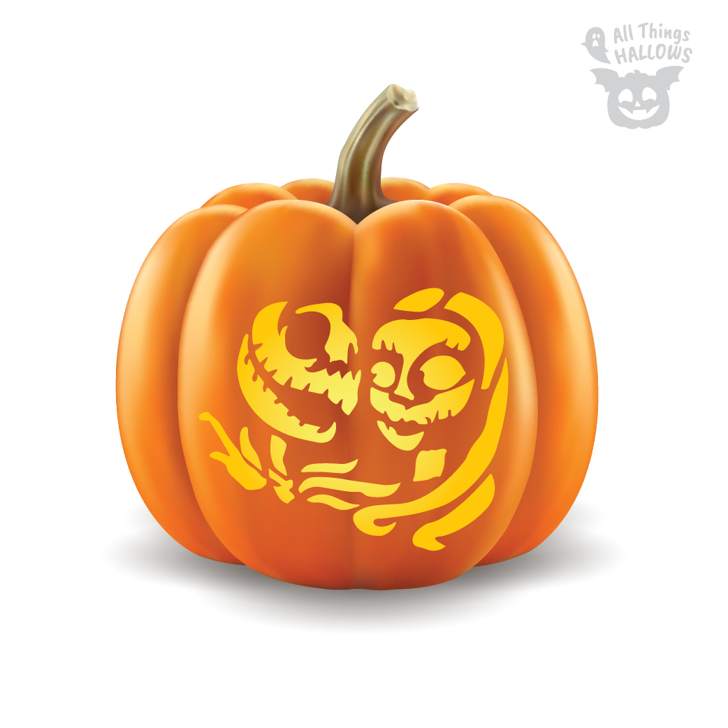 Jack and Sally Pumpkin Stencil