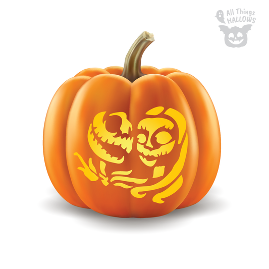 Jack and Sally Pumpkin Stencil