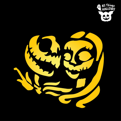 Jack and Sally Pumpkin Stencil