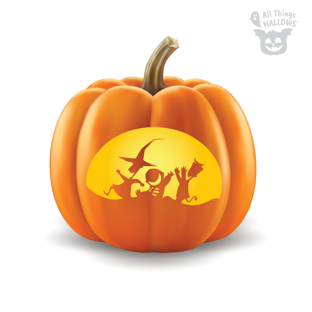 Lock Shock and Barrel Pumpkin Stencil