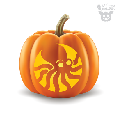 Octopus Pumpkin Stencil