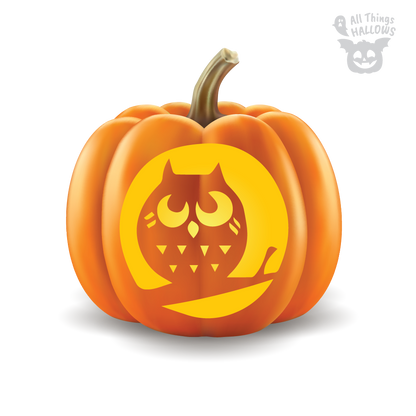 Owl Pumpkin Carving Stencil