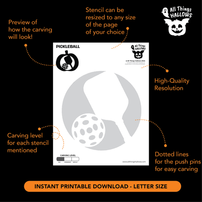 Pickleball Pumpkin Stencil