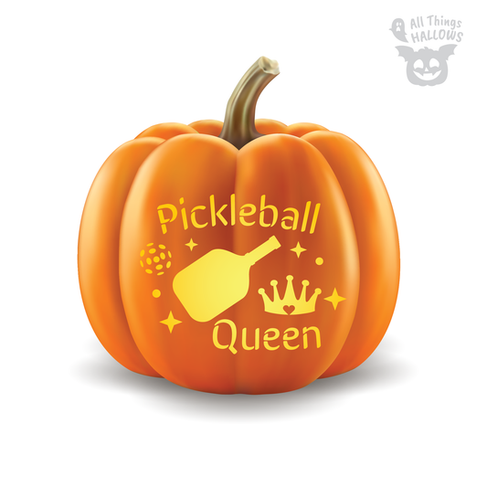 Pickleball Queen Pumpkin Stencil