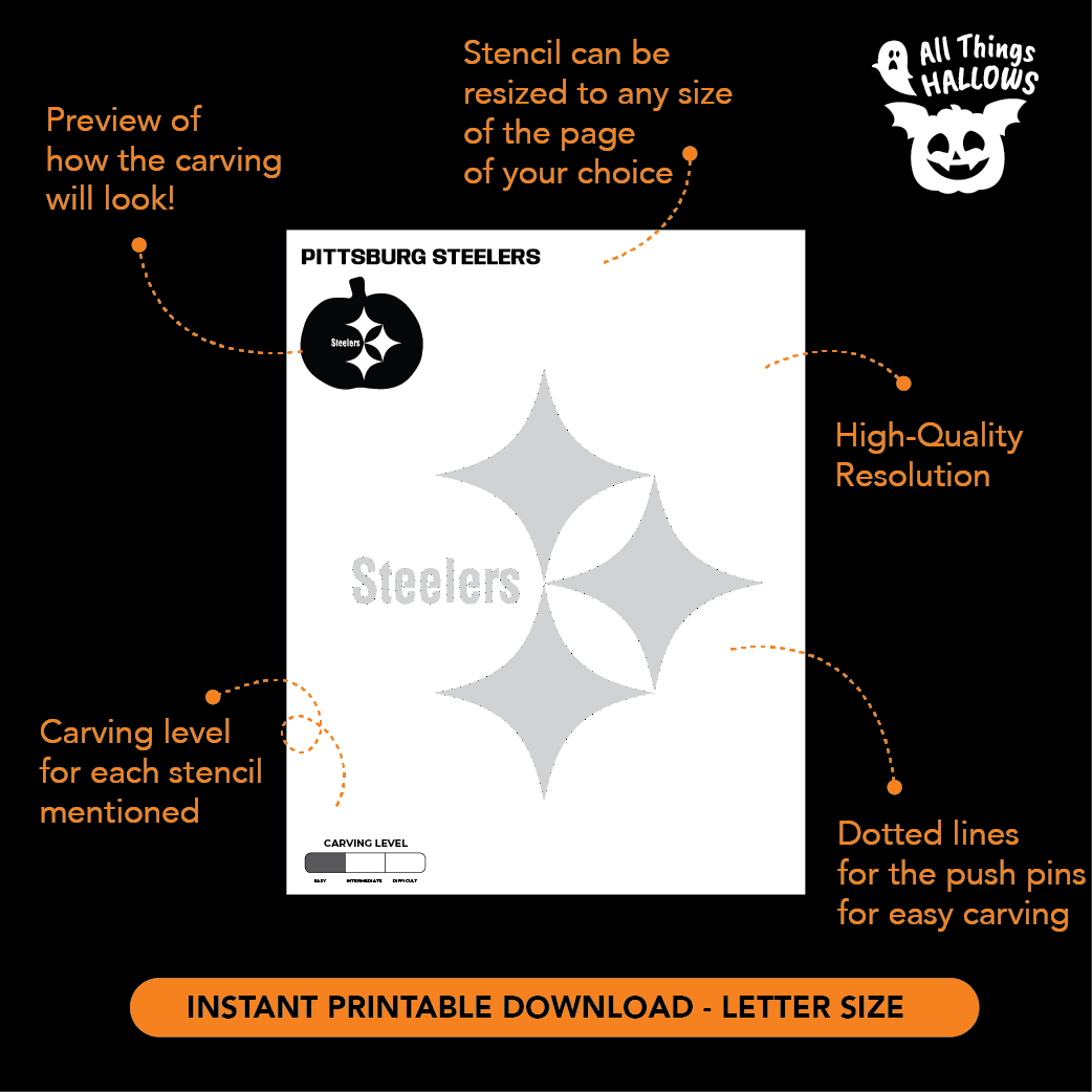 Pittsburgh Steelers Pumpkin Stencil