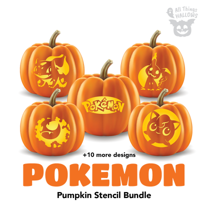 Pokemon Pumpkin Stencil Bundle