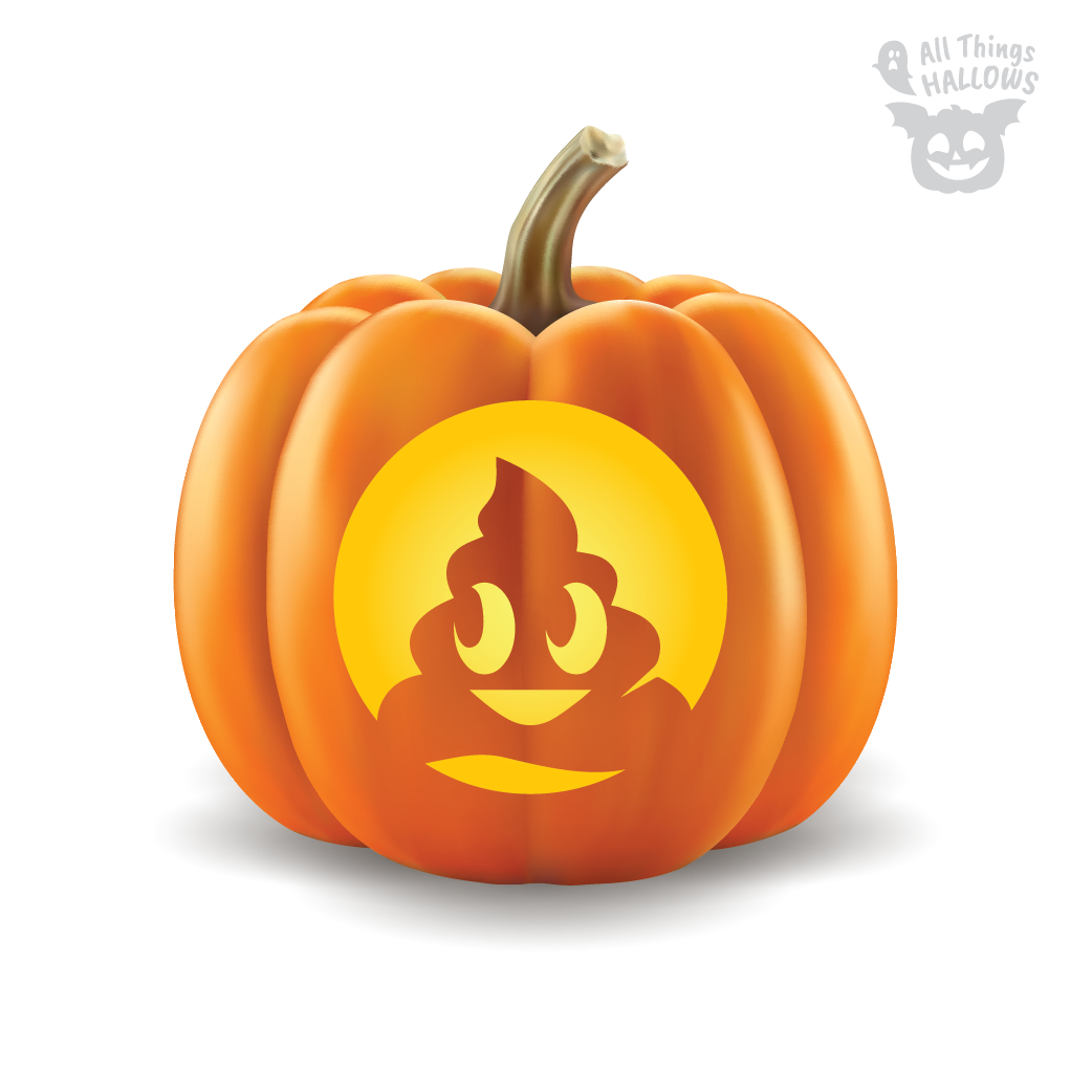 Poop Emoji Pumpkin Stencil