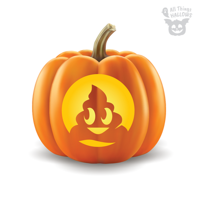 Poop Emoji Pumpkin Stencil