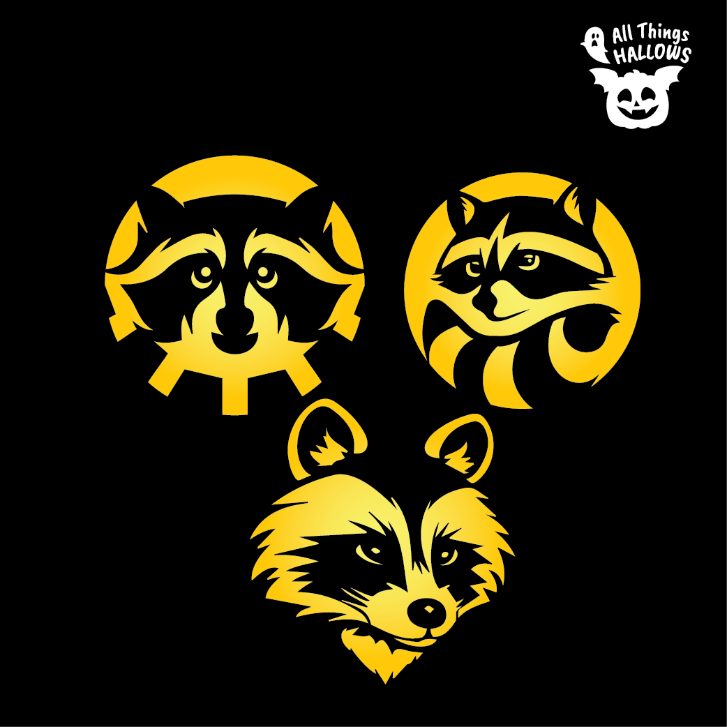 Raccoon Pumpkin Stencil AllThingsHallows
