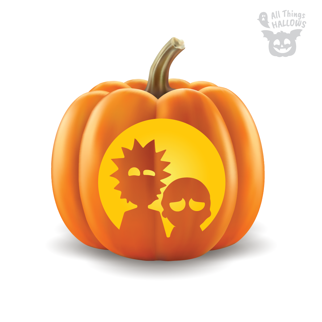 Rick and Morty Pumpkin Stencil