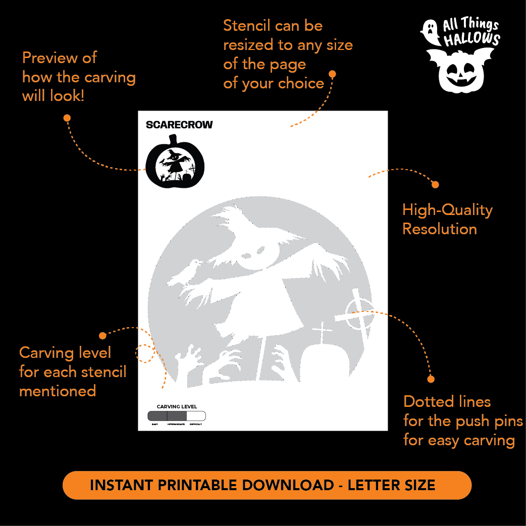 Scarecrow Pumpkin Stencil