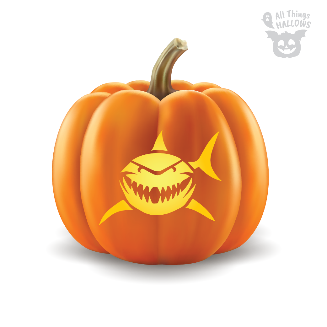 Shark Pumpkin Stencil