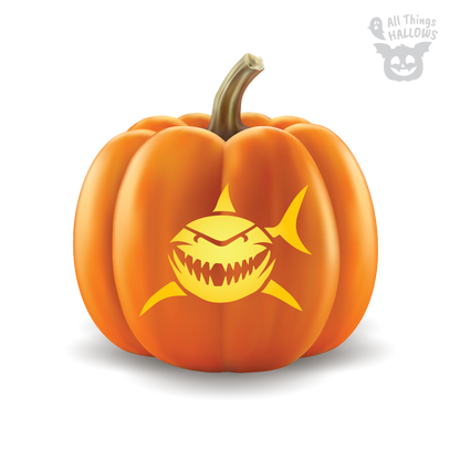 Shark Pumpkin Stencil