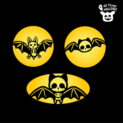 Skeleton Bat Pumpkin Stencil