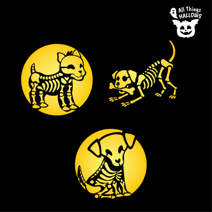 Skeleton Dog Pumpkin Stencil