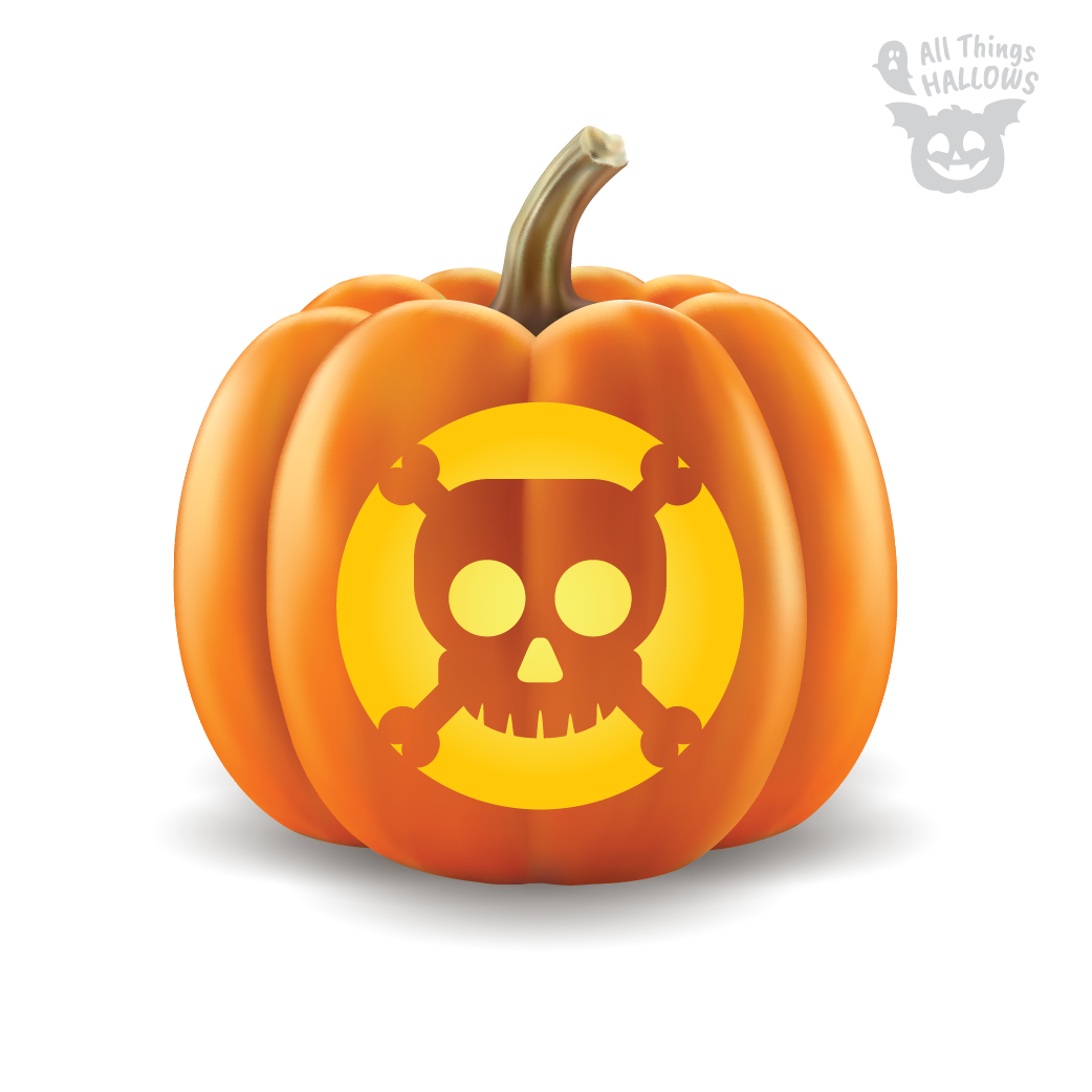 Skull Crossbones Pumpkin Stencil