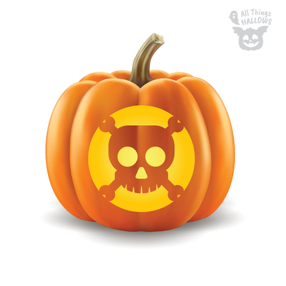 Skull Crossbones Pumpkin Stencil