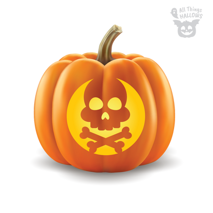 Skull Crossbones Pumpkin Stencil