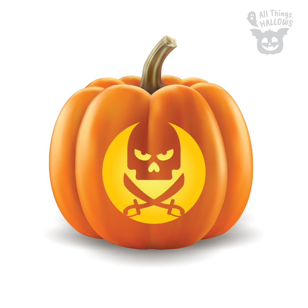 Skull Crossbones Pumpkin Stencil