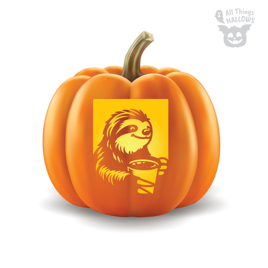 Sloth Pumpkin Stencil