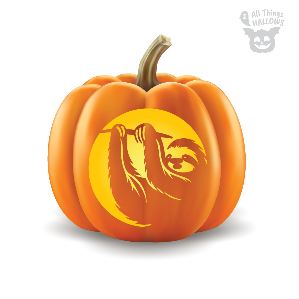 Sloth Pumpkin Stencil