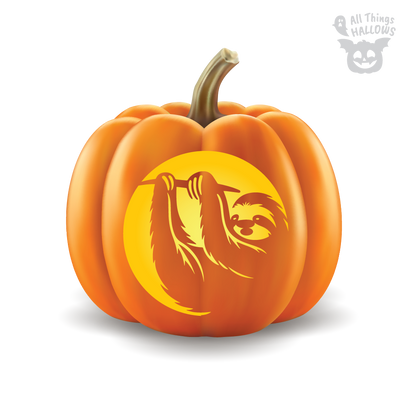 Sloth Pumpkin Stencil