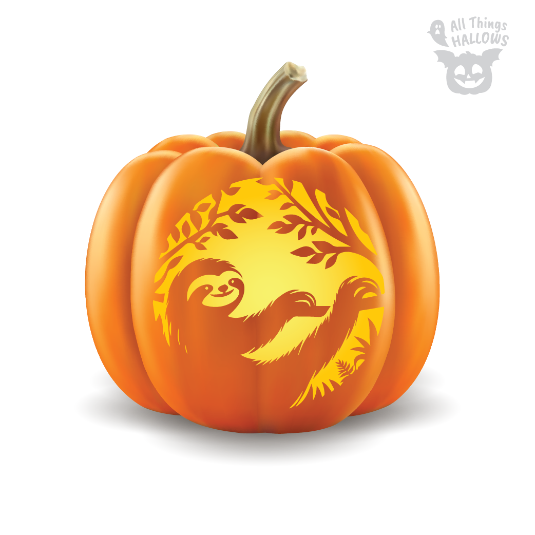 Sloth Pumpkin Stencil