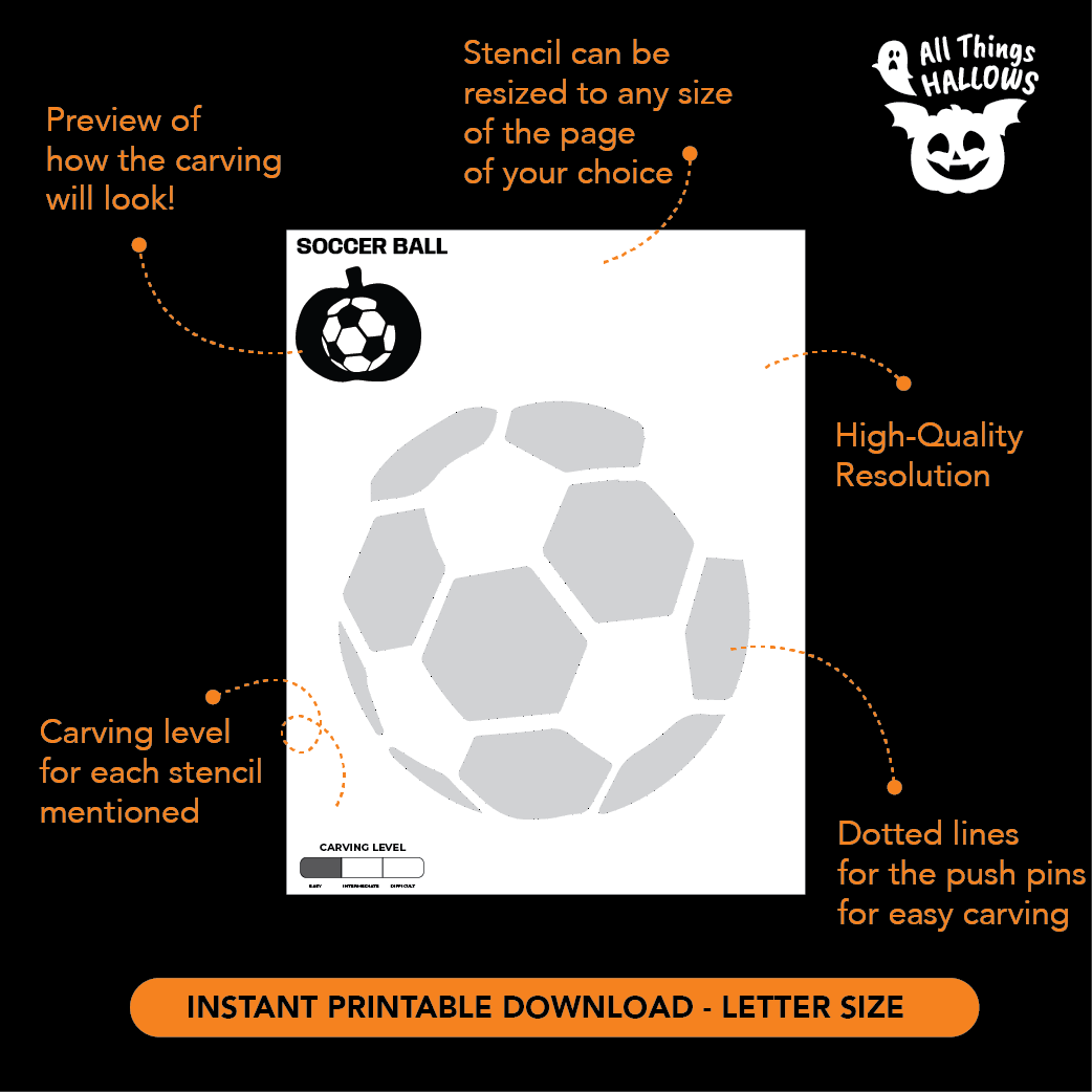 Soccer Ball Pumpkin Stencil