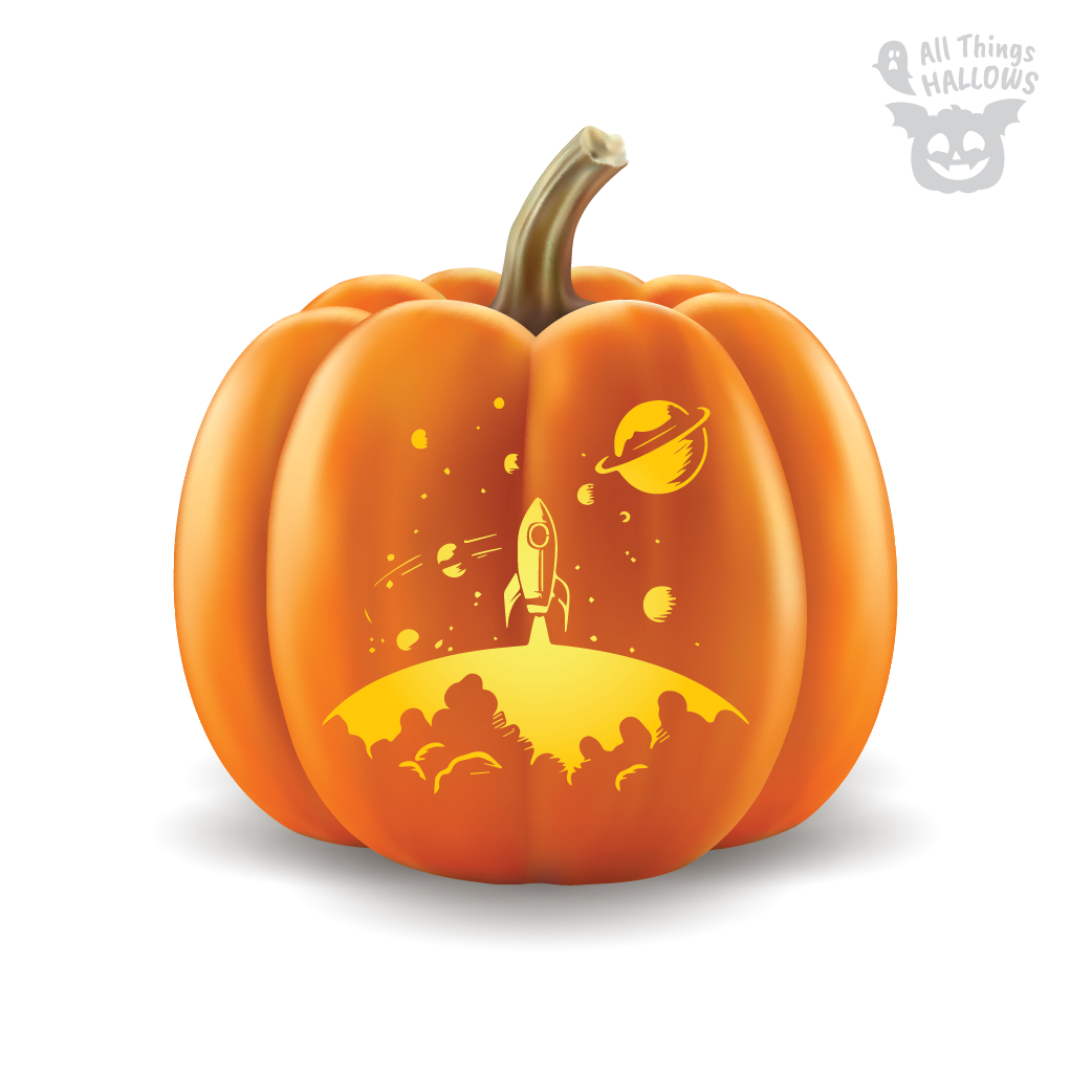 Space Pumpkin Stencil