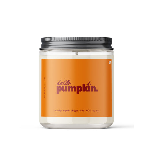 Spiced Pumpkin Ginger Halloween Candle with Cozy Fall Vibes