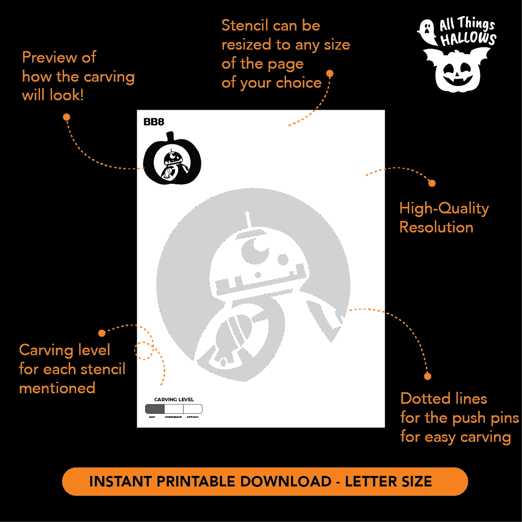 BB8 Pumpkin Stencil