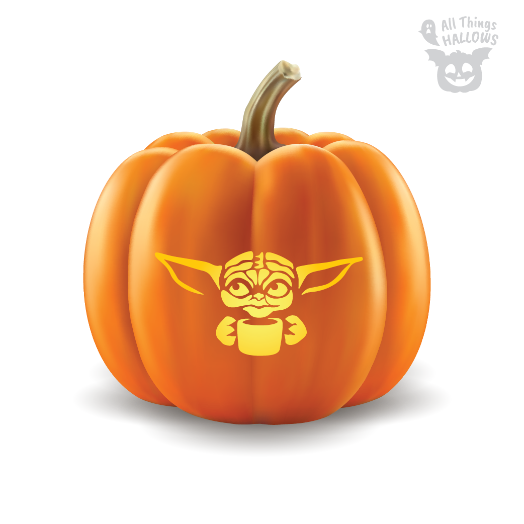 Baby Yoda Pumpkin Stencil 