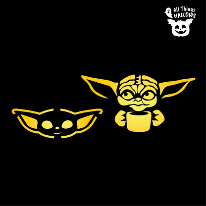 Baby Yoda Pumpkin Stencil 