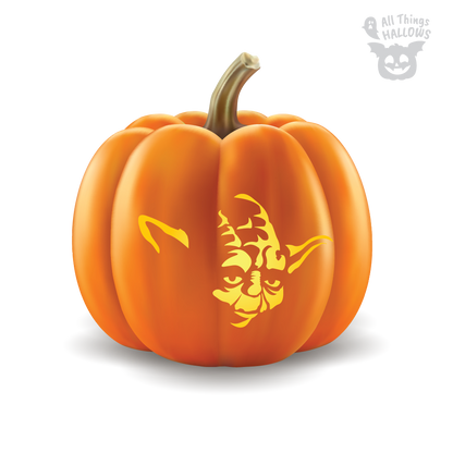 Yoda Pumpkin Stencil