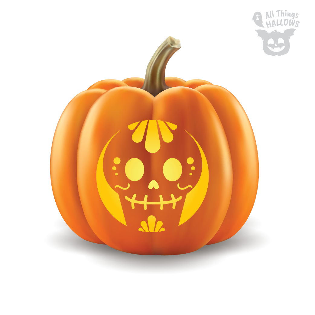 Sugar Skull Pumpkin Stencil