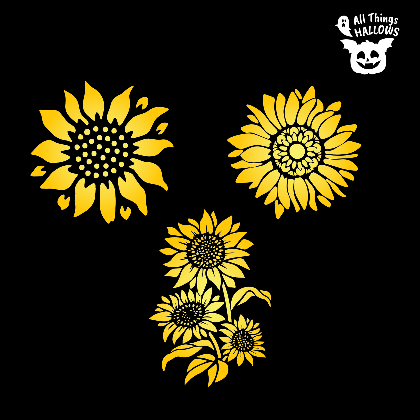 Sunflower Pumpkin Stencil