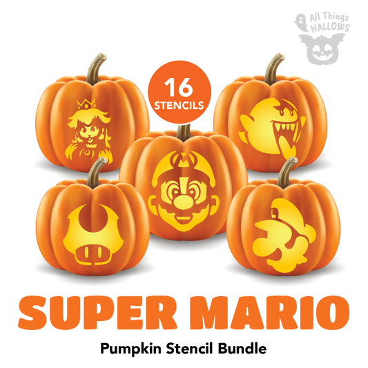 Super Mario Pumpkin Stencil Bundle