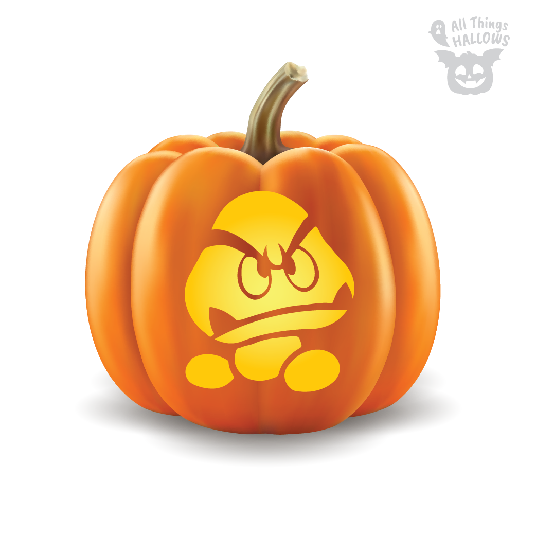 Goomba Mario Pumpkin Stencil