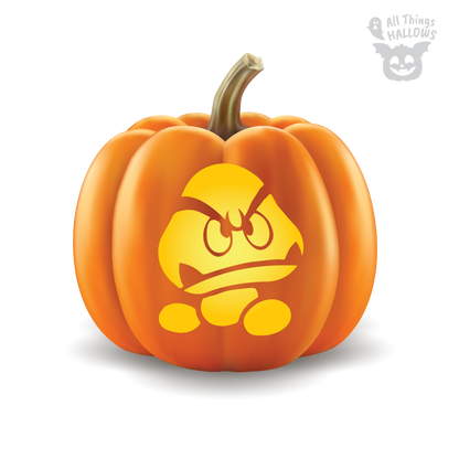 Goomba Mario Pumpkin Stencil