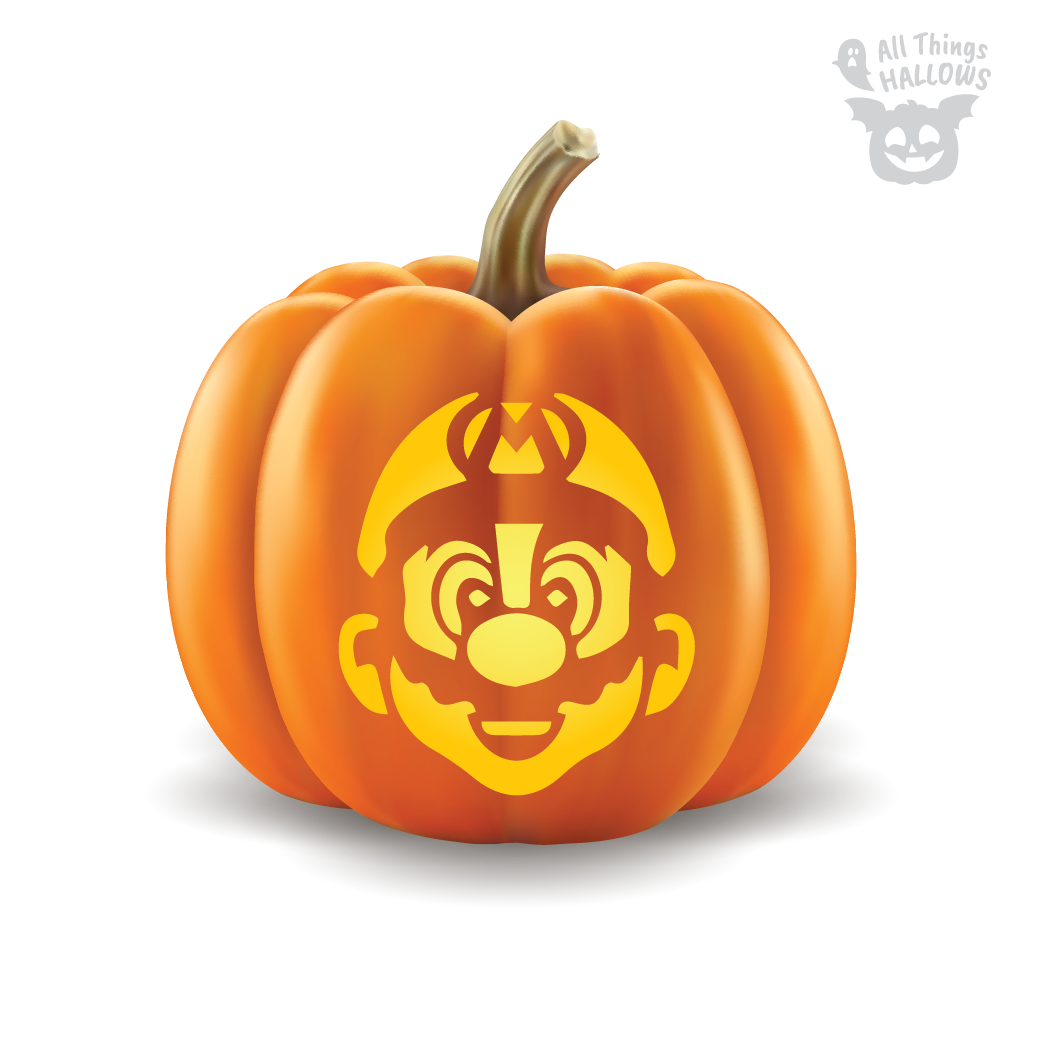 Mario Pumpkin Stencil