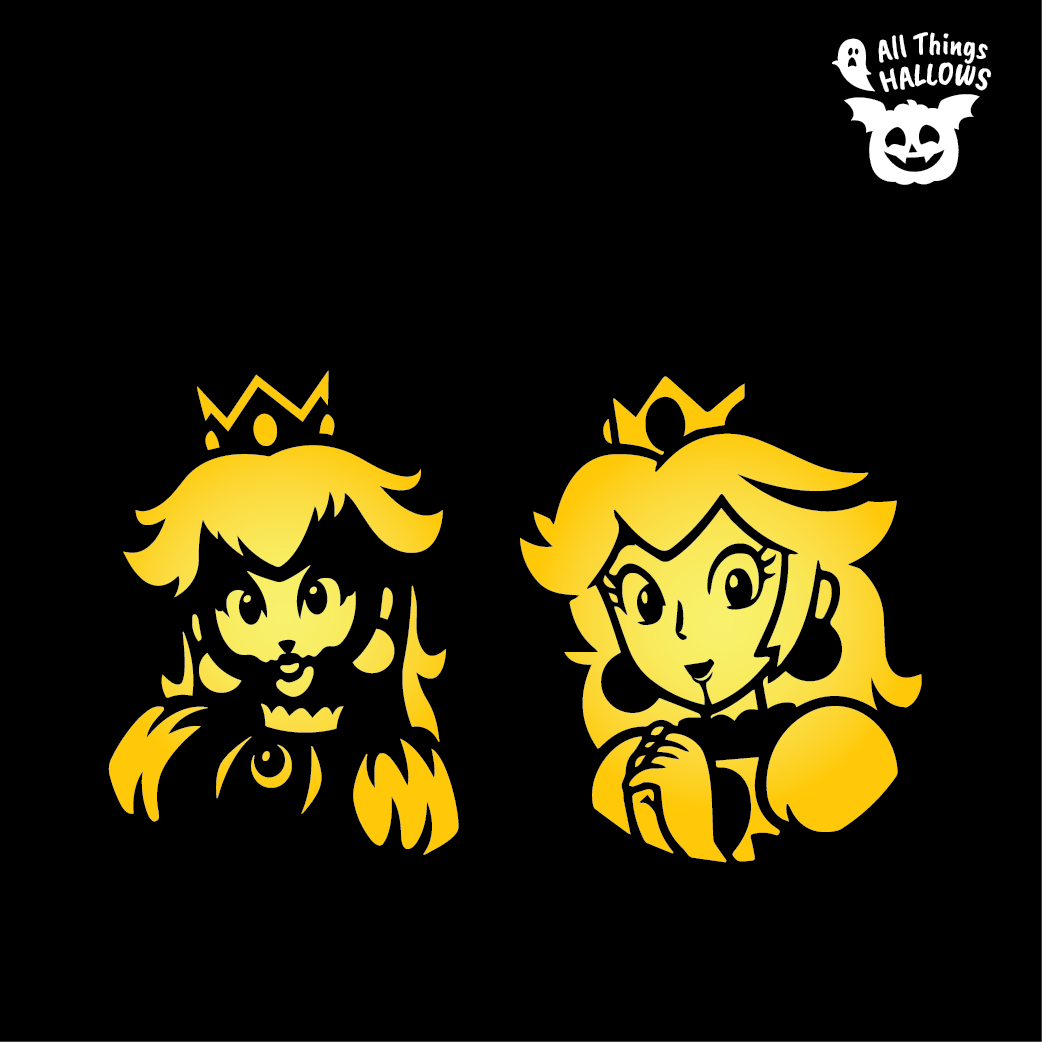 Princess Peach Pumpkin Stencil