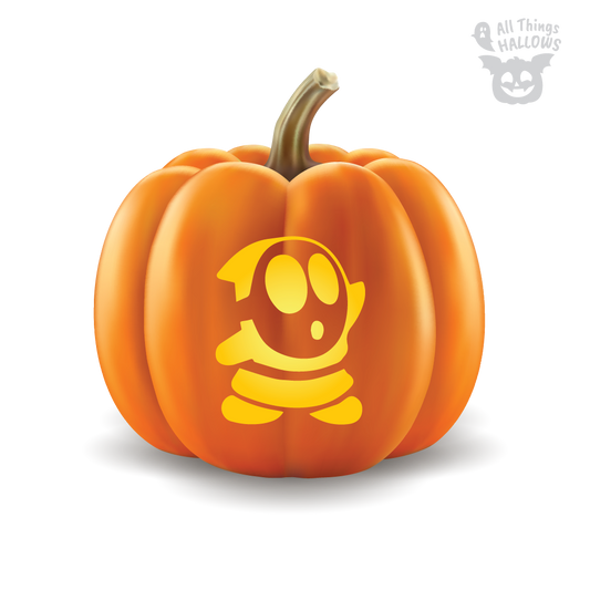 Shy Guy Mario Pumpkin Stencil