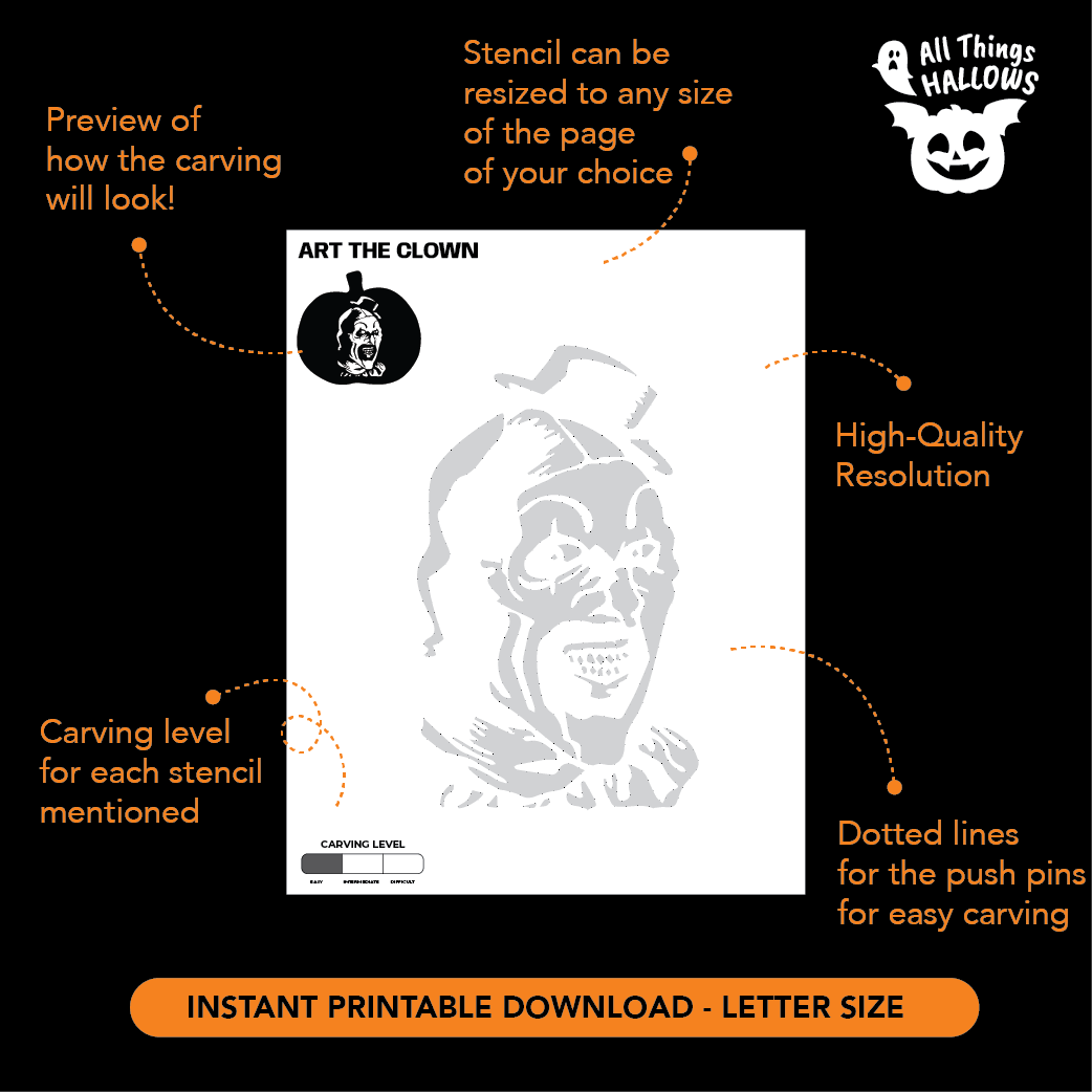 Art the Clown (Terrifier) Pumpkin Stencil - Allthingshallows.com – AllThingsHallows art-the-clown-terrifier-pumpkin-stencil-allthingshallows-com-allthingshallows
