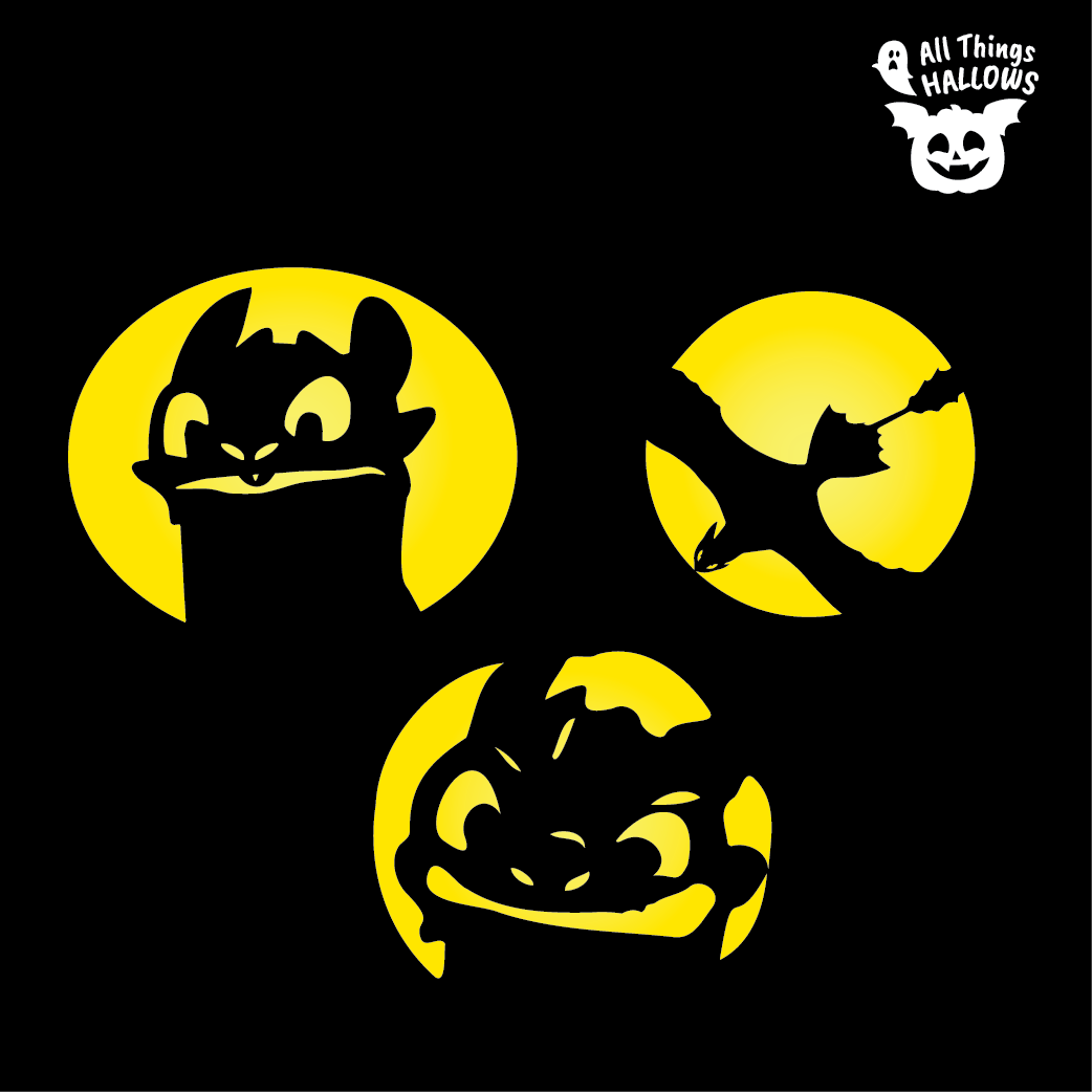 Toothless Pumpkin Stencil AllThingsHallows