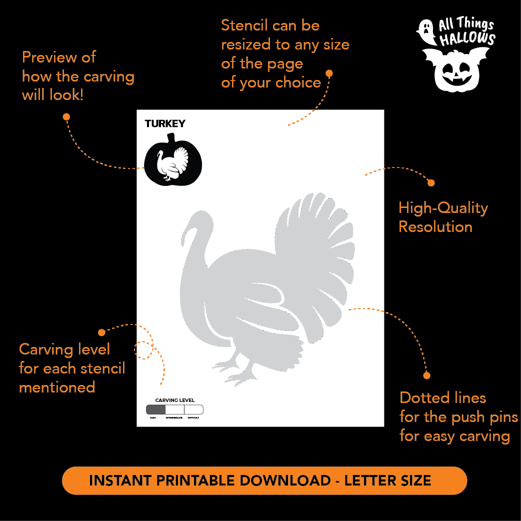 Turkey Pumpkin Stencil